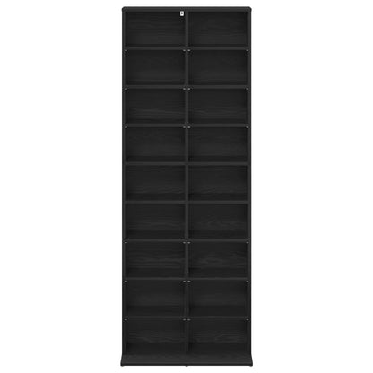 CD Kast Zwart eiken 65 x 23,5 x 175 cm Bewerkt hout