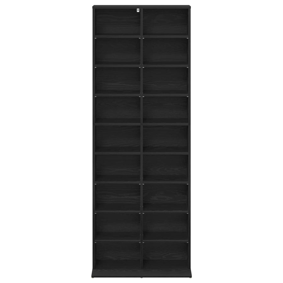 CD Kast Zwart eiken 65 x 23,5 x 175 cm Bewerkt hout