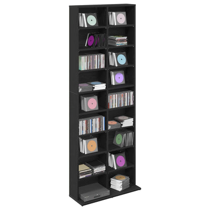 CD Kast Zwart eiken 65 x 23,5 x 175 cm Bewerkt hout