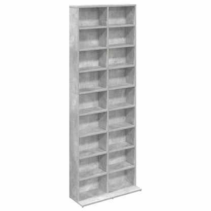 CD Kast Betongrijs 65 x 23,5 x 175 cm Bewerkt hout