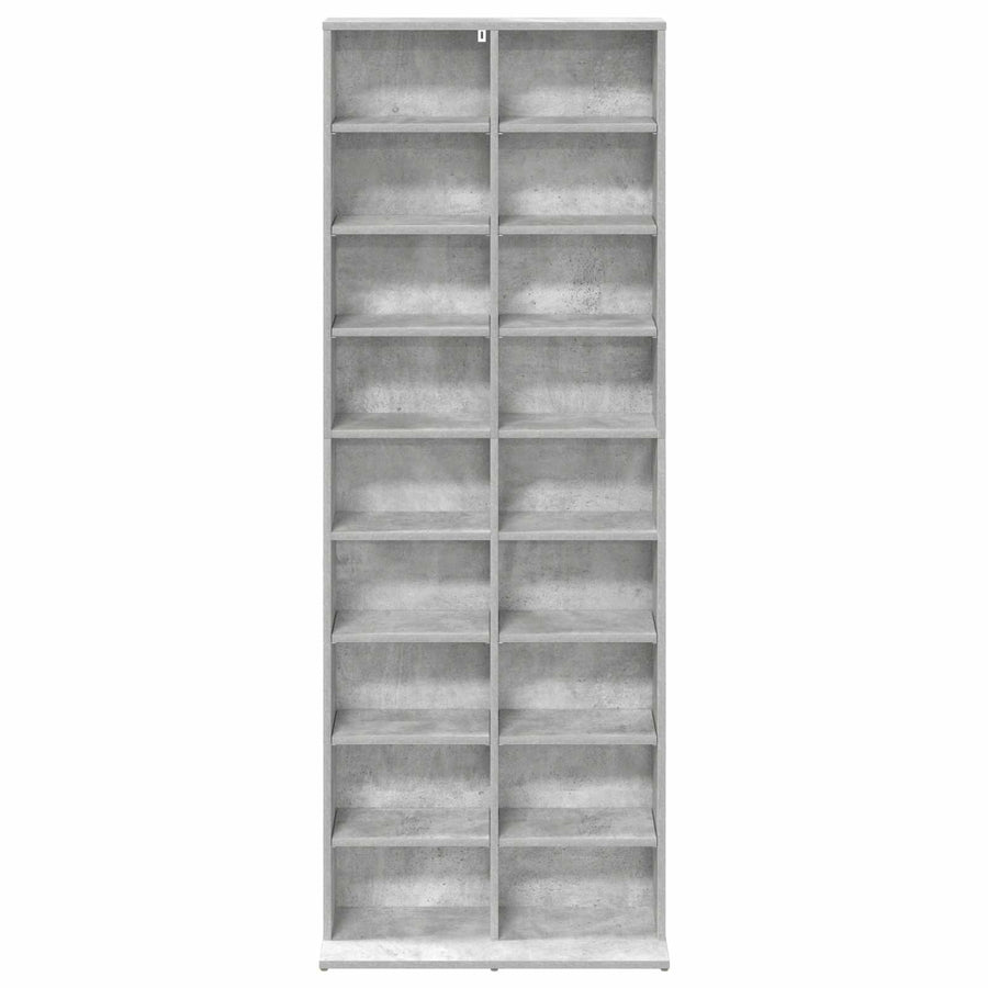 CD Kast Betongrijs 65 x 23,5 x 175 cm Bewerkt hout