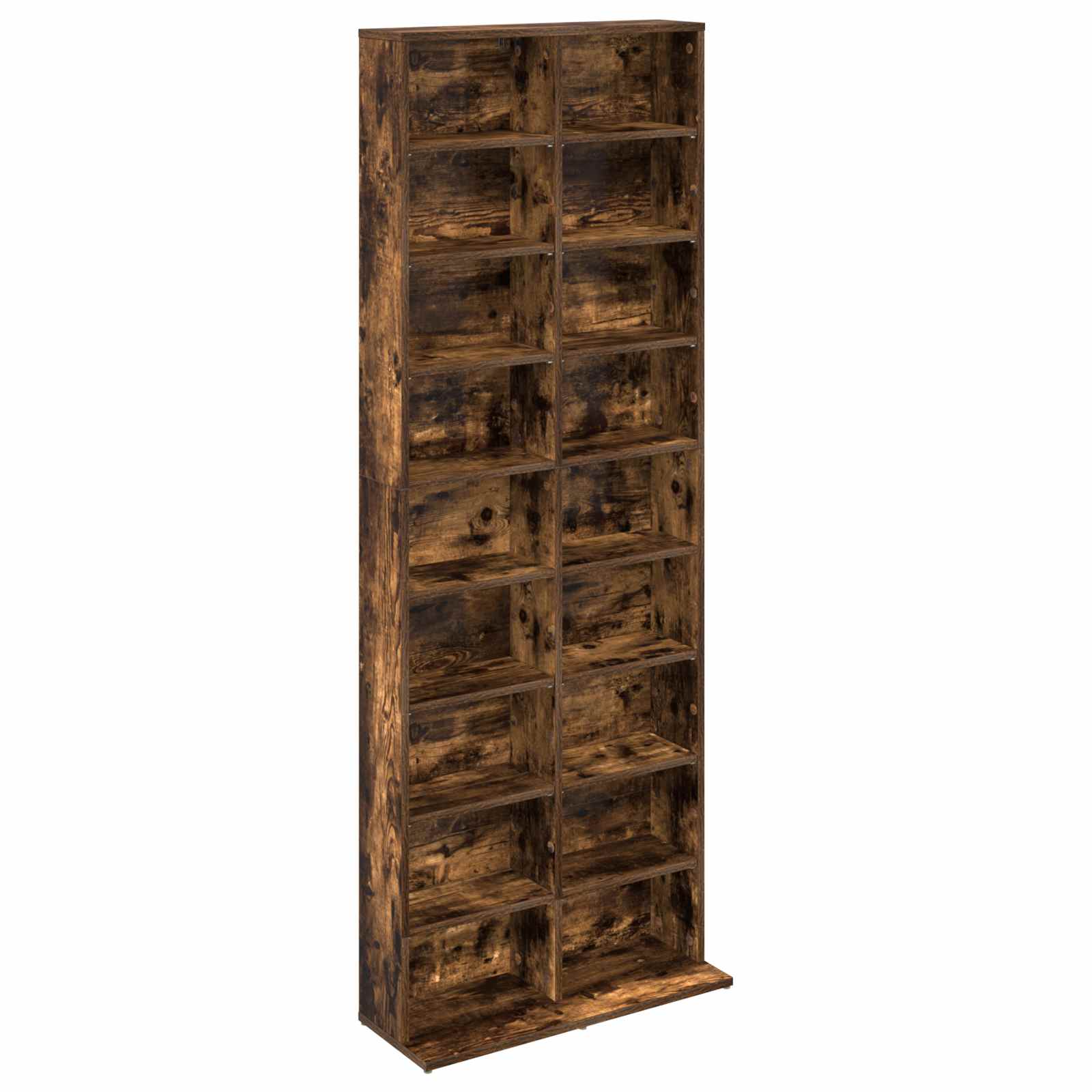 CD Kast Gerookt eiken 65 x 23,5 x 175 cm Bewerkt hout