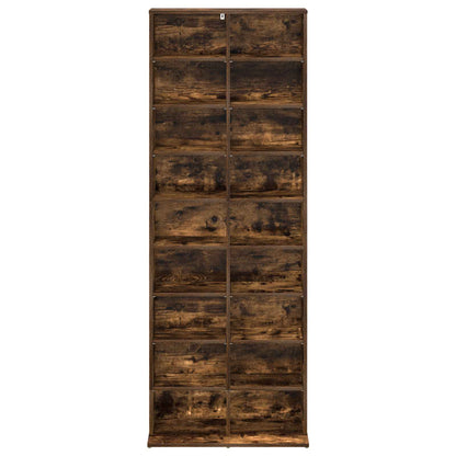 CD Kast Gerookt eiken 65 x 23,5 x 175 cm Bewerkt hout