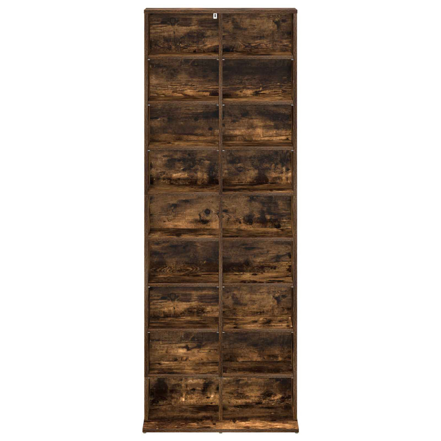CD Kast Gerookt eiken 65 x 23,5 x 175 cm Bewerkt hout