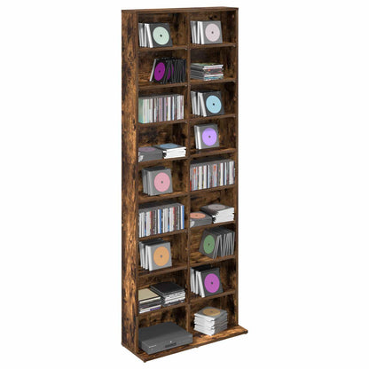 CD Kast Gerookt eiken 65 x 23,5 x 175 cm Bewerkt hout