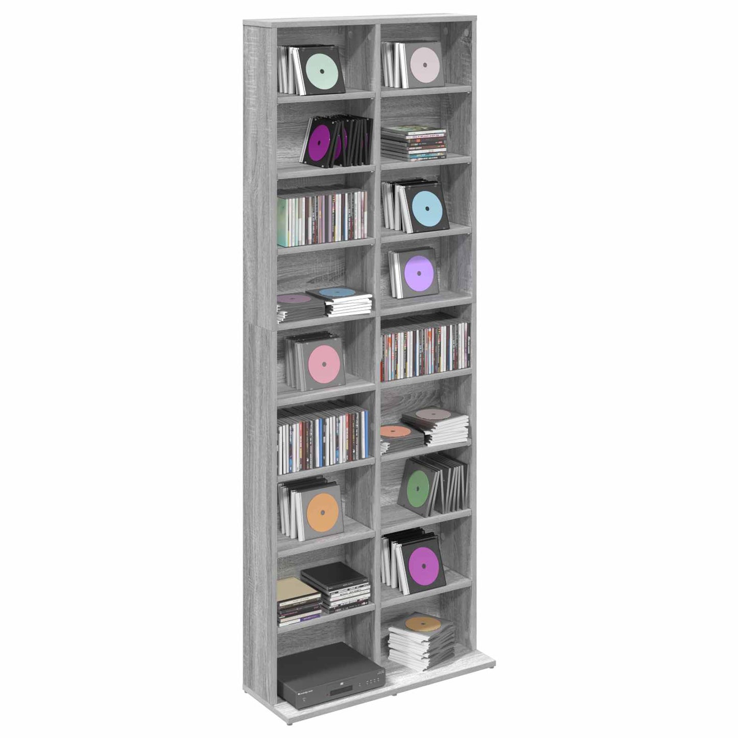 CD Kast Grijs Sonoma 65 x 23,5 x 175 cm Bewerkt hout