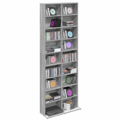 CD Kast Grijs Sonoma 65 x 23,5 x 175 cm Bewerkt hout