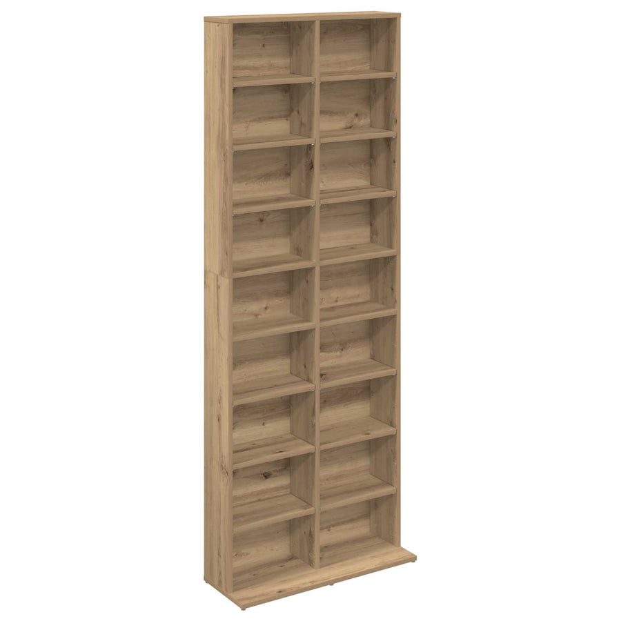 CD Kast Artisanaal eiken 65 x 23,5 x 175 cm Bewerkt hout