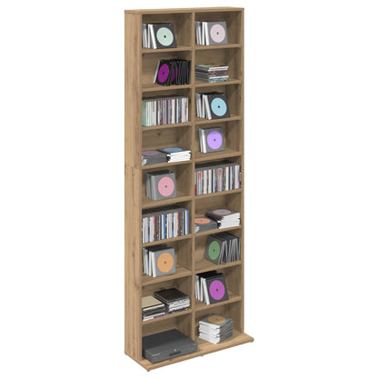 CD Kast Artisanaal eiken 65 x 23,5 x 175 cm Bewerkt hout