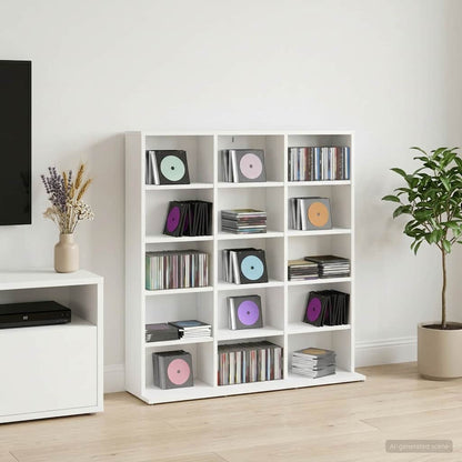 CD Kast Wit 96 x 23,5 x 97,5 cm Bewerkt hout