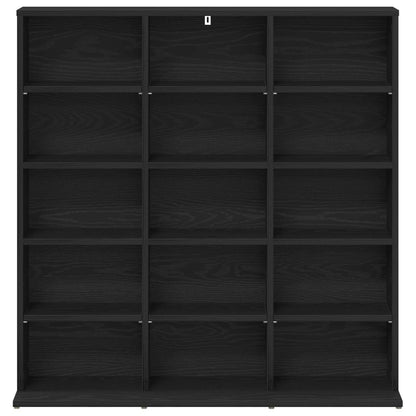 CD Kast Zwart eiken 96 x 23,5 x 97,5 cm Bewerkt hout