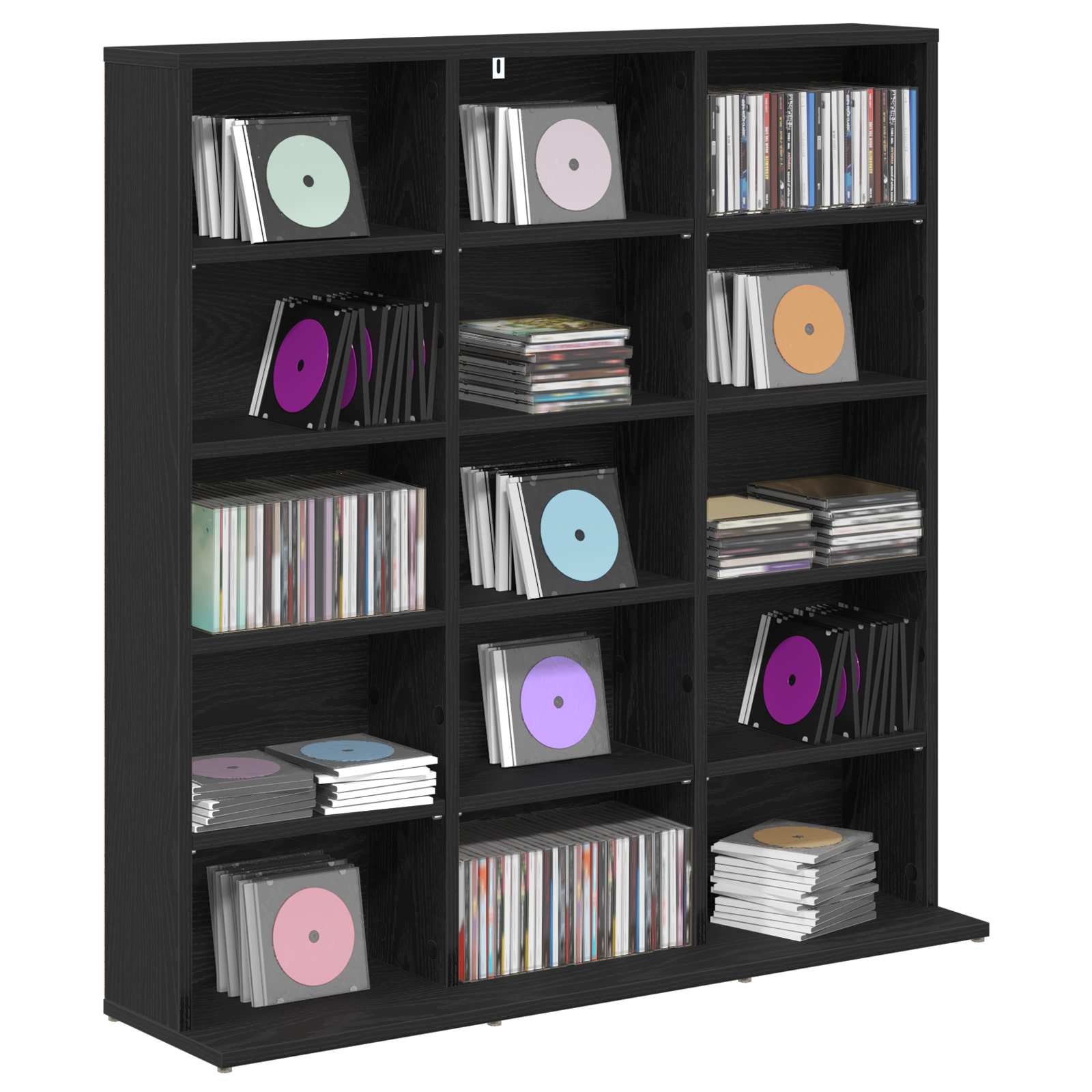 CD Kast Zwart eiken 96 x 23,5 x 97,5 cm Bewerkt hout