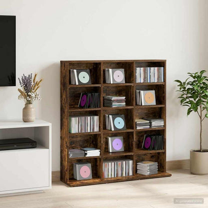CD Kast Gerookt eiken 96 x 23,5 x 97,5 cm Bewerkt hout
