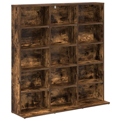 CD Kast Gerookt eiken 96 x 23,5 x 97,5 cm Bewerkt hout
