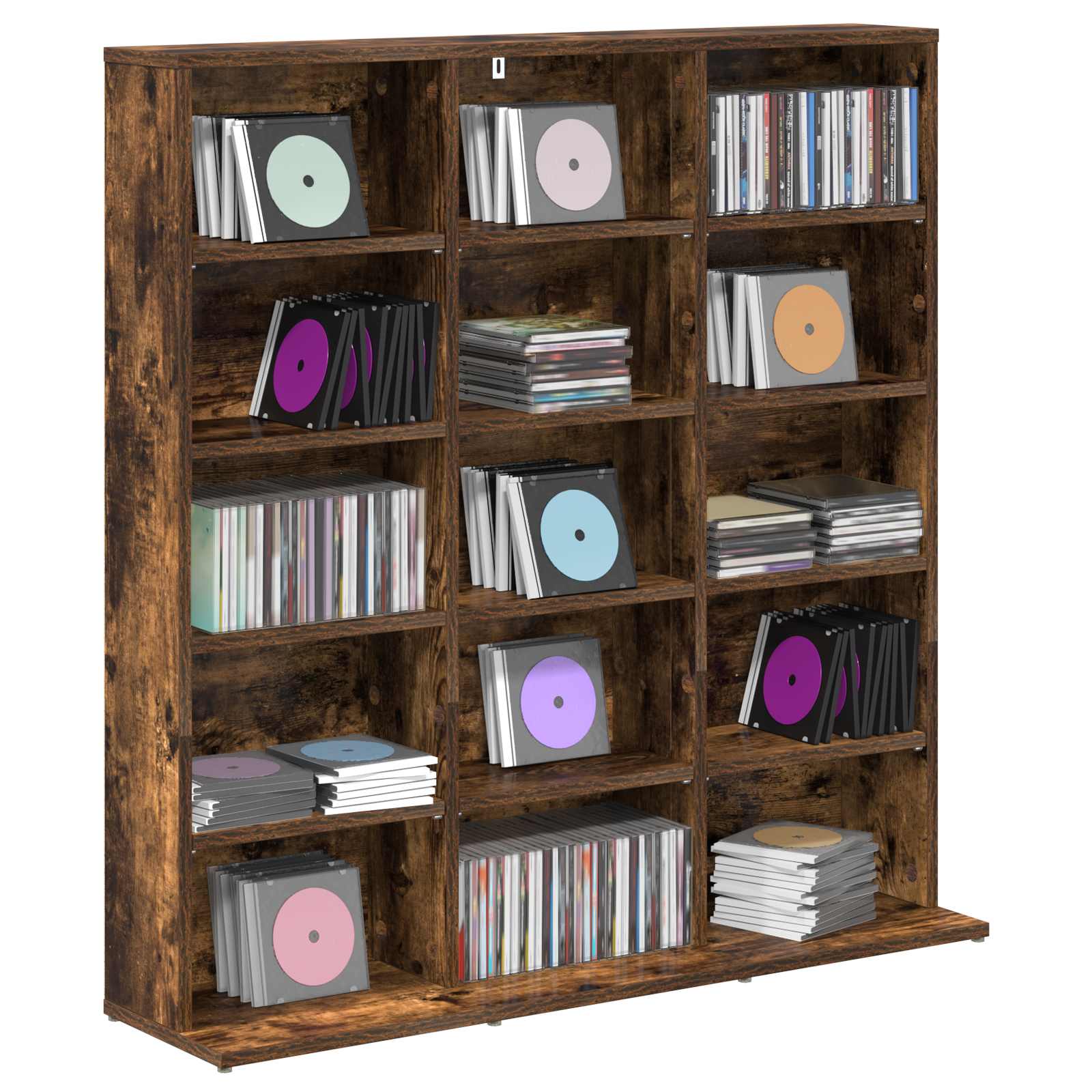 CD Kast Gerookt eiken 96 x 23,5 x 97,5 cm Bewerkt hout