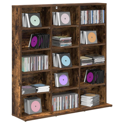 CD Kast Gerookt eiken 96 x 23,5 x 97,5 cm Bewerkt hout
