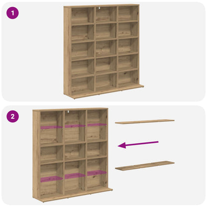 CD Kast Artisanaal eiken 96 x 23,5 x 97,5 cm Bewerkt hout