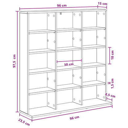 CD Kast Artisanaal eiken 96 x 23,5 x 97,5 cm Bewerkt hout