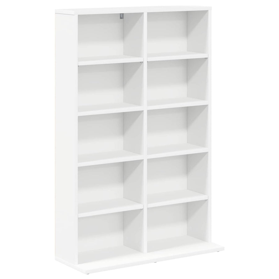 CD Kast 2 st Wit 65 x 23,5 x 97,5 cm Bewerkt hout
