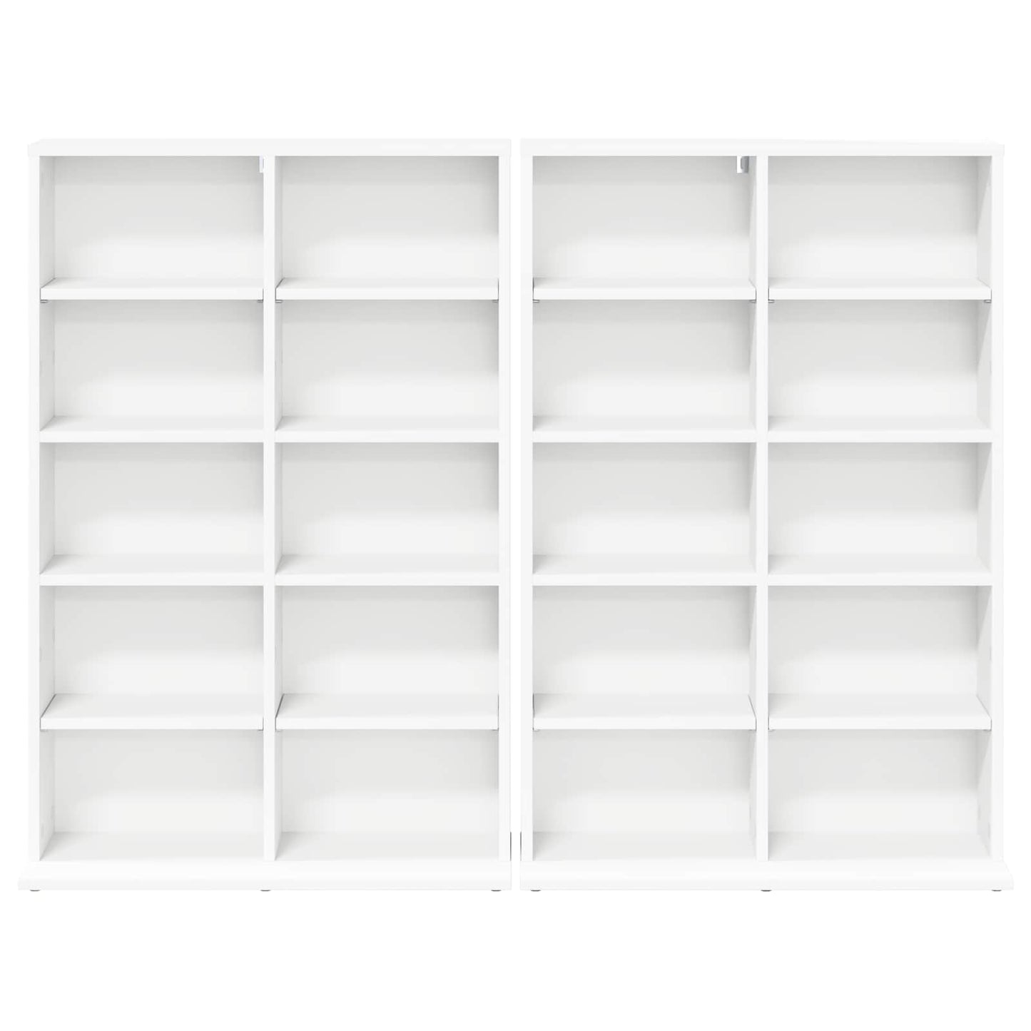 CD Kast 2 st Wit 65 x 23,5 x 97,5 cm Bewerkt hout