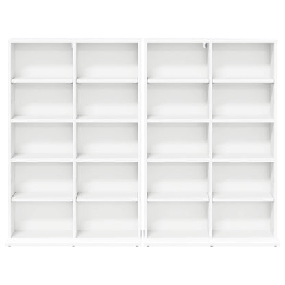 CD Kast 2 st Wit 65 x 23,5 x 97,5 cm Bewerkt hout