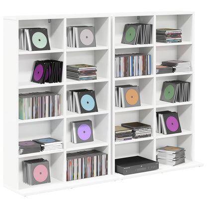 CD Kast 2 st Wit 65 x 23,5 x 97,5 cm Bewerkt hout