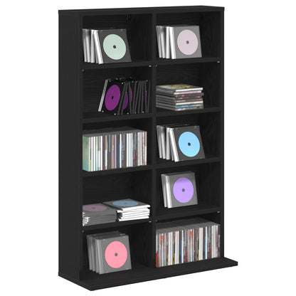 CD Kast Zwart eiken 65 x 23,5 x 97,5 cm Bewerkt hout