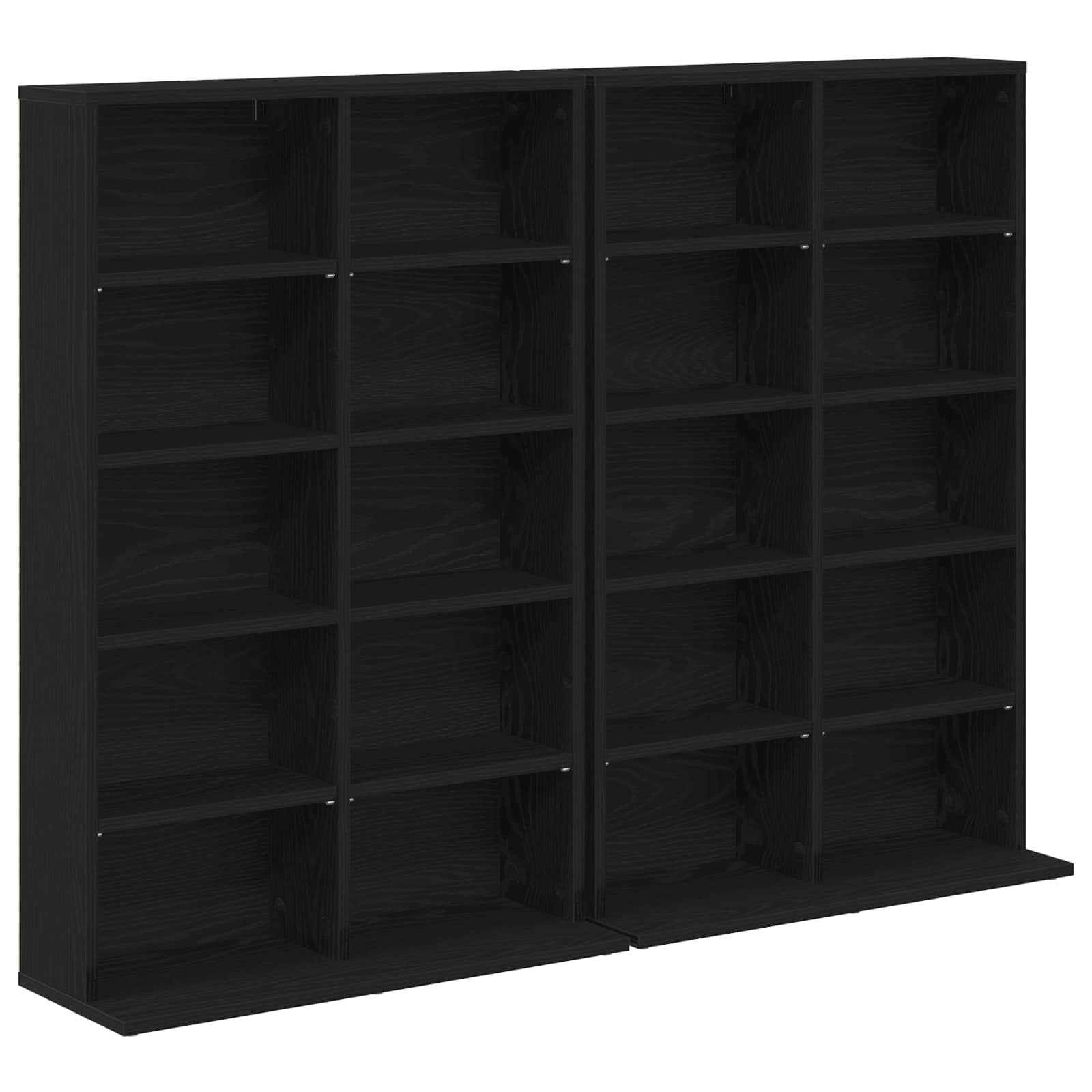 CD Kast 2 st Zwart eiken 65 x 23,5 x 97,5 cm Bewerkt hout