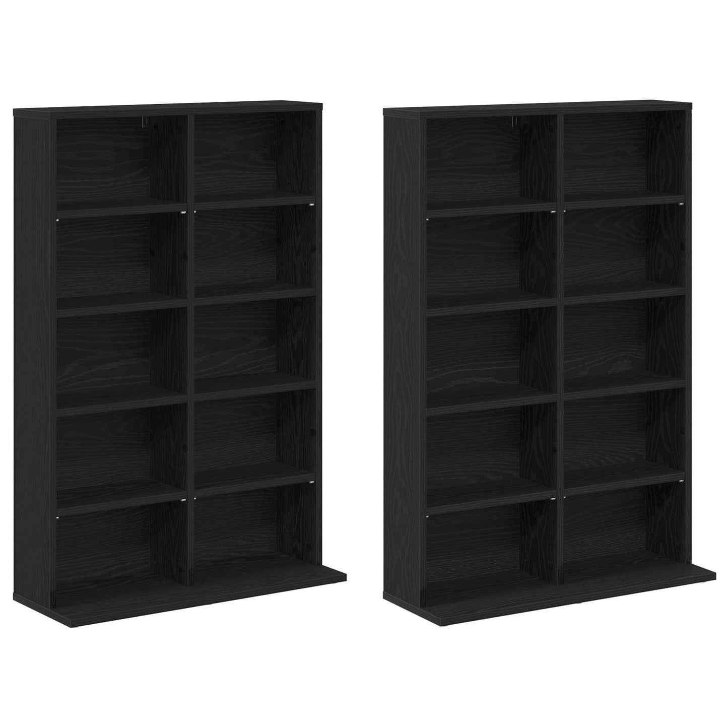 CD Kast 2 st Zwart eiken 65 x 23,5 x 97,5 cm Bewerkt hout