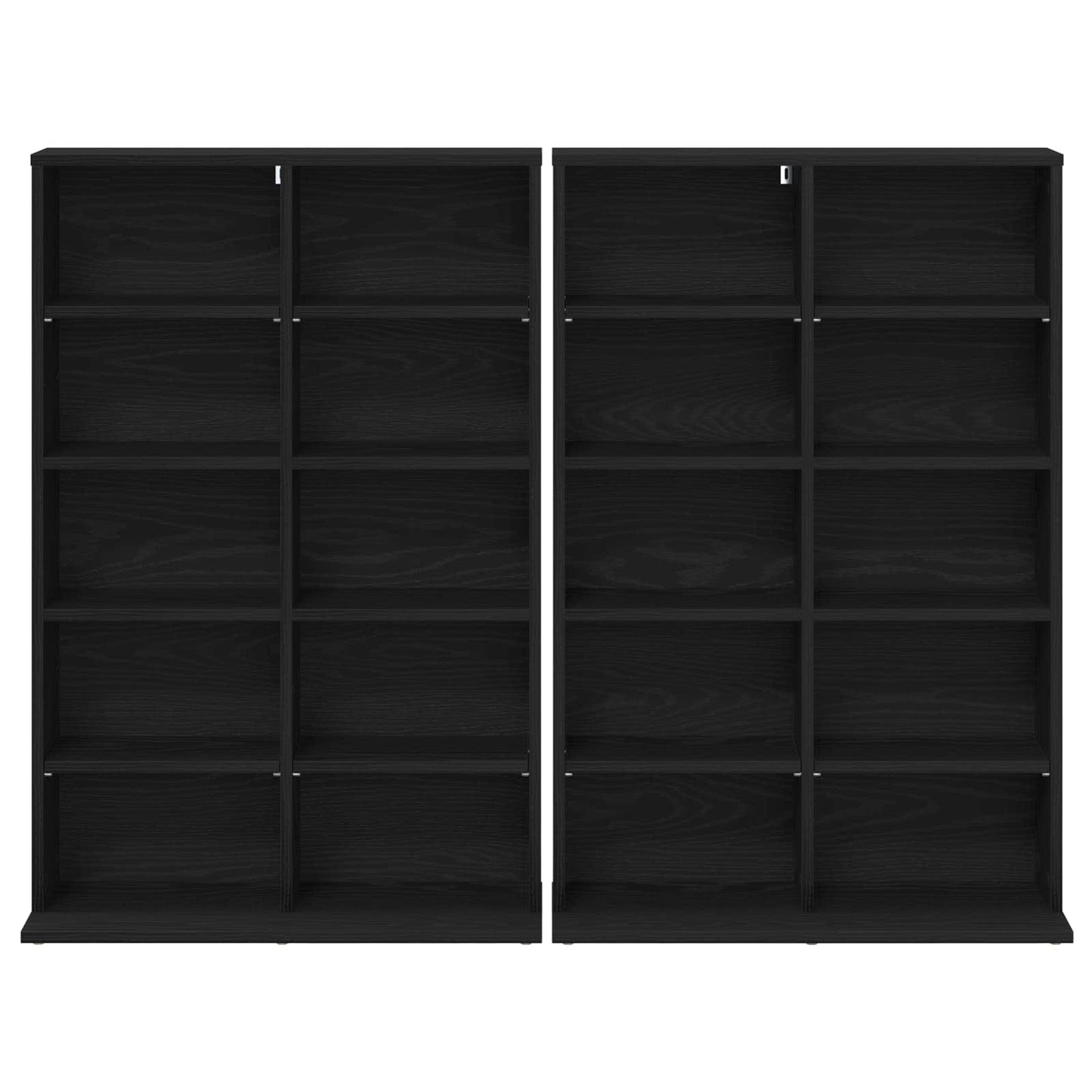 CD Kast 2 st Zwart eiken 65 x 23,5 x 97,5 cm Bewerkt hout