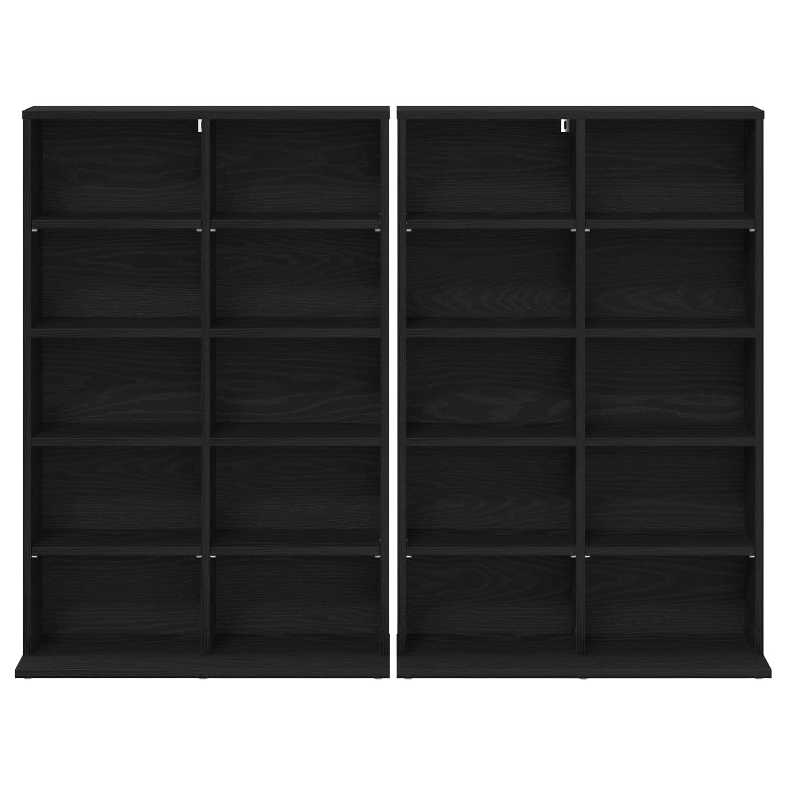 CD Kast 2 st Zwart eiken 65 x 23,5 x 97,5 cm Bewerkt hout