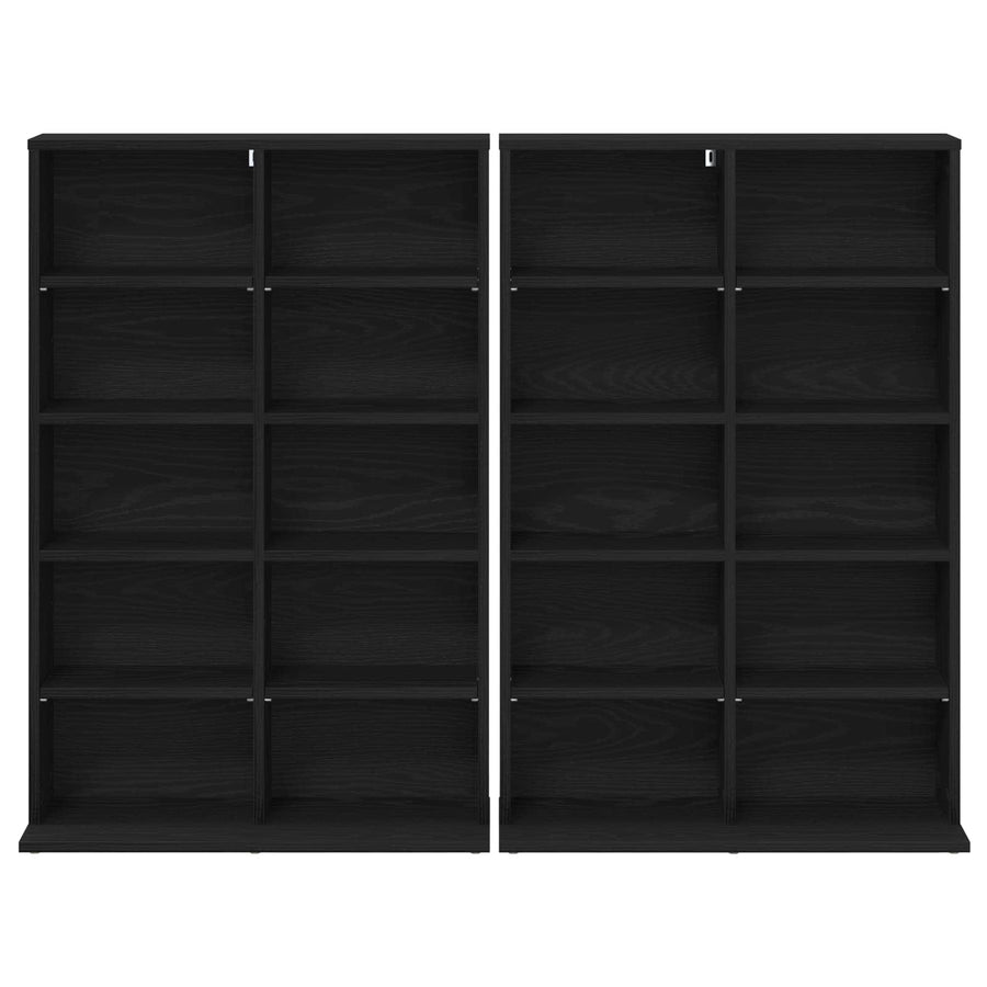 CD Kast 2 st Zwart eiken 65 x 23,5 x 97,5 cm Bewerkt hout