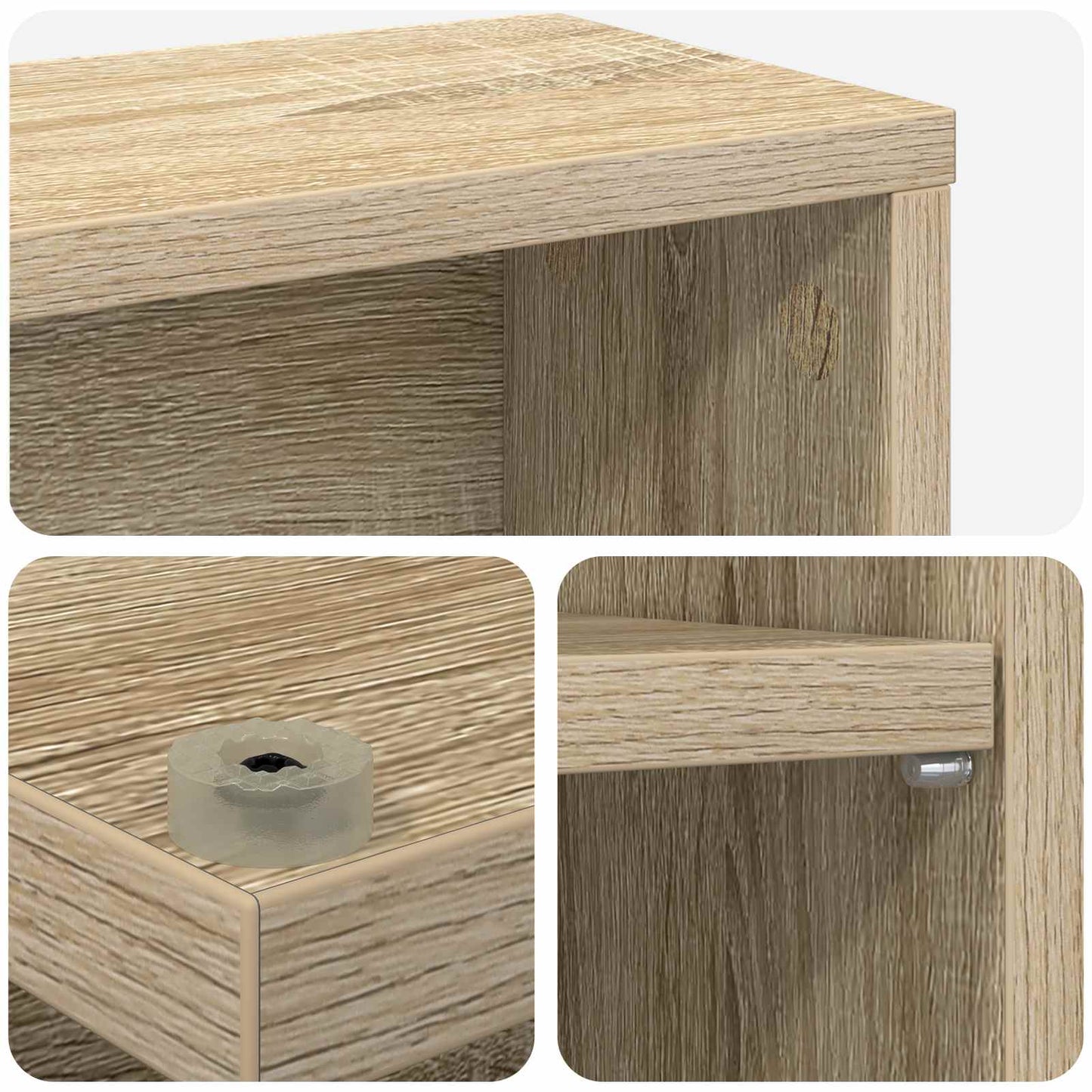 CD Kast 2 st Sonoma Eiken 65 x 23,5 x 97,5 cm Bewerkt hout