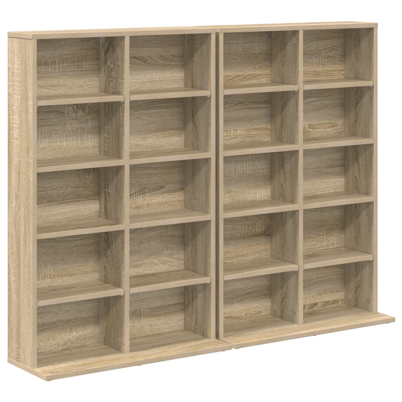 CD Kast 2 st Sonoma Eiken 65 x 23,5 x 97,5 cm Bewerkt hout