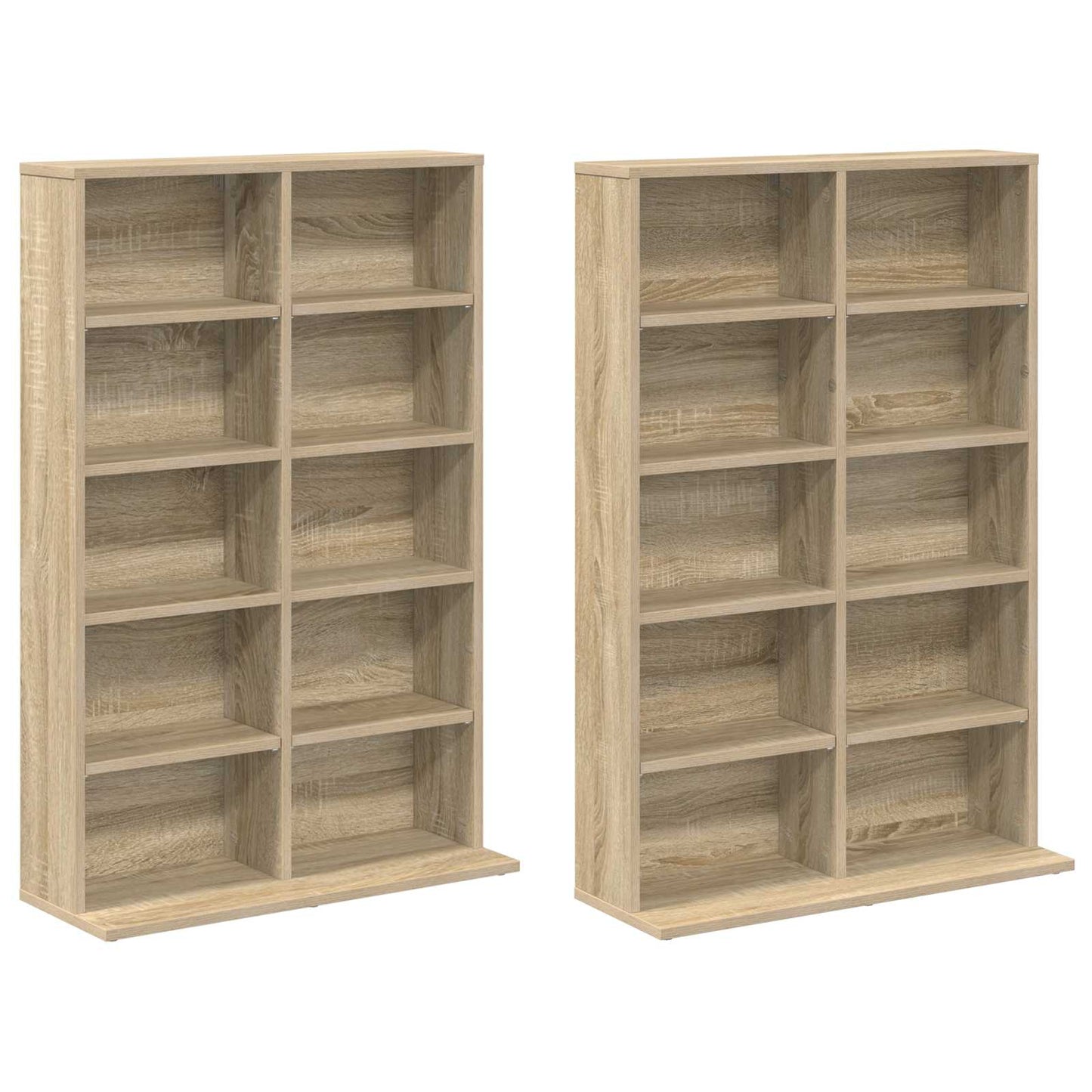 CD Kast 2 st Sonoma Eiken 65 x 23,5 x 97,5 cm Bewerkt hout