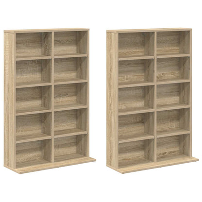 CD Kast 2 st Sonoma Eiken 65 x 23,5 x 97,5 cm Bewerkt hout