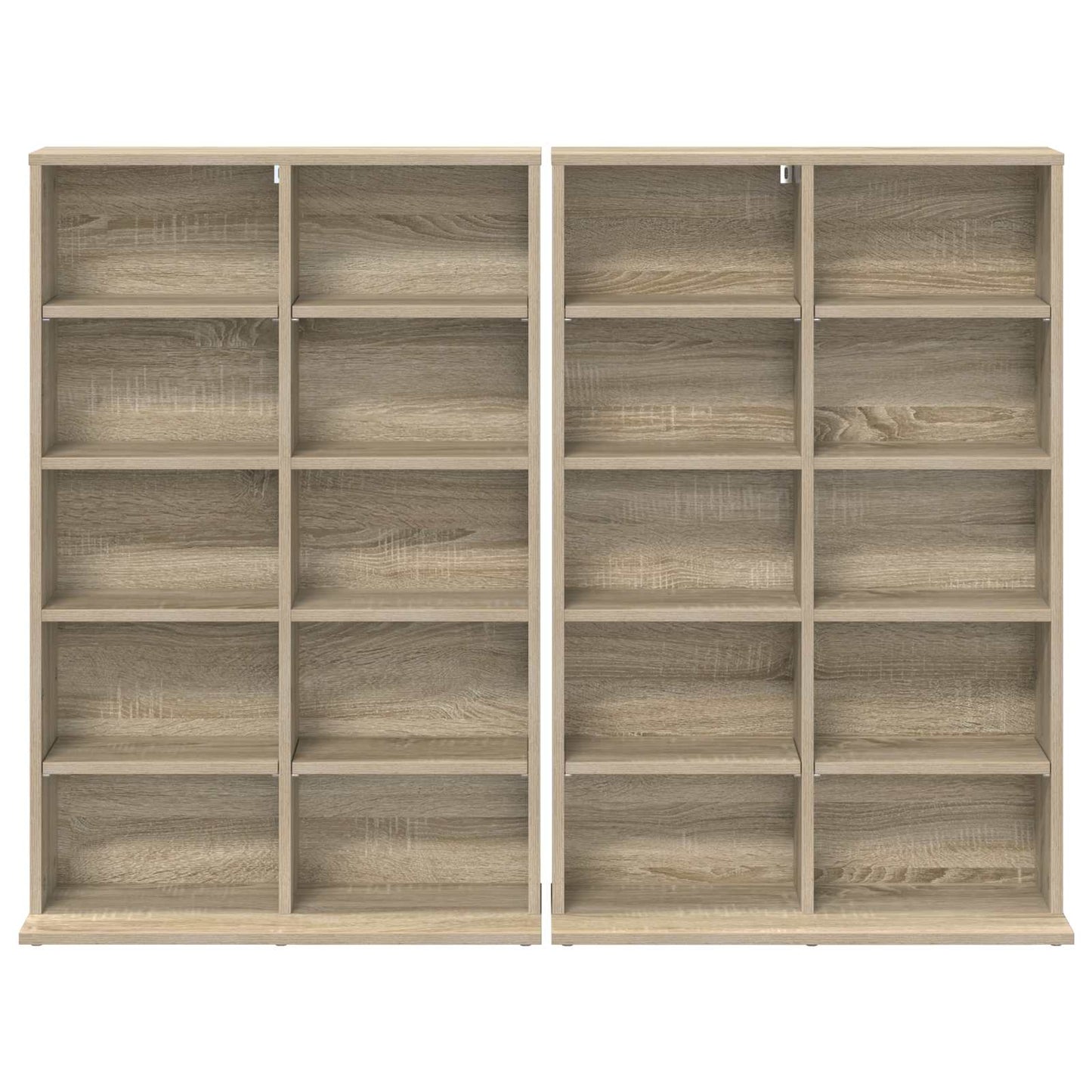 CD Kast 2 st Sonoma Eiken 65 x 23,5 x 97,5 cm Bewerkt hout