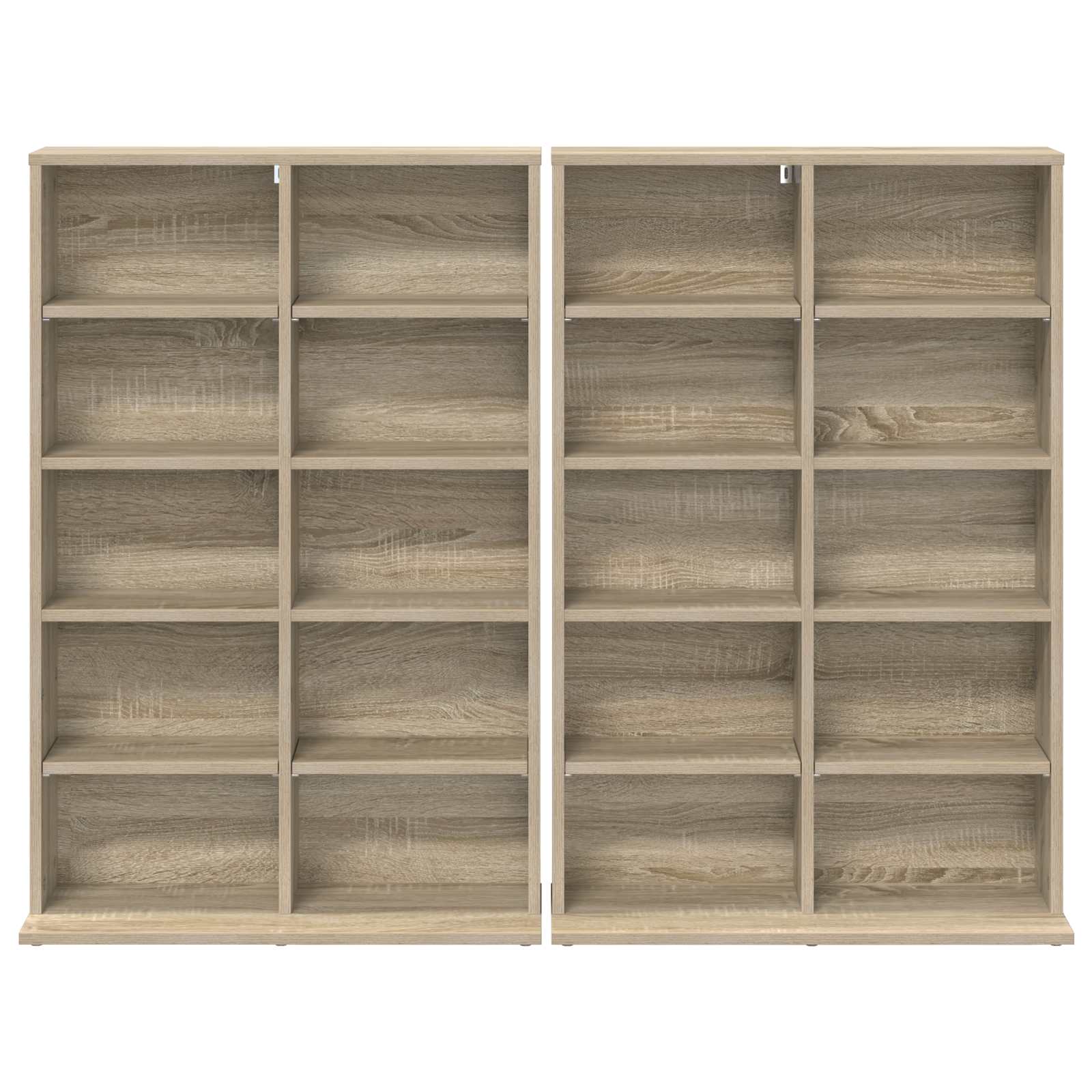 CD Kast 2 st Sonoma Eiken 65 x 23,5 x 97,5 cm Bewerkt hout