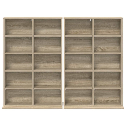 CD Kast 2 st Sonoma Eiken 65 x 23,5 x 97,5 cm Bewerkt hout