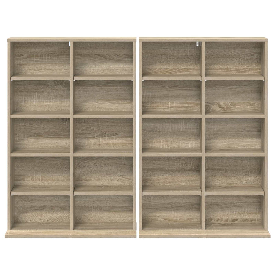 CD Kast 2 st Sonoma Eiken 65 x 23,5 x 97,5 cm Bewerkt hout