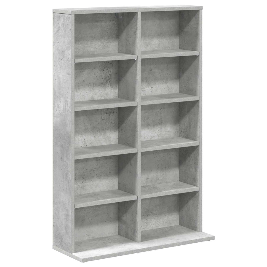 CD Kast Betongrijs 65 x 23,5 x 97,5 cm Bewerkt hout