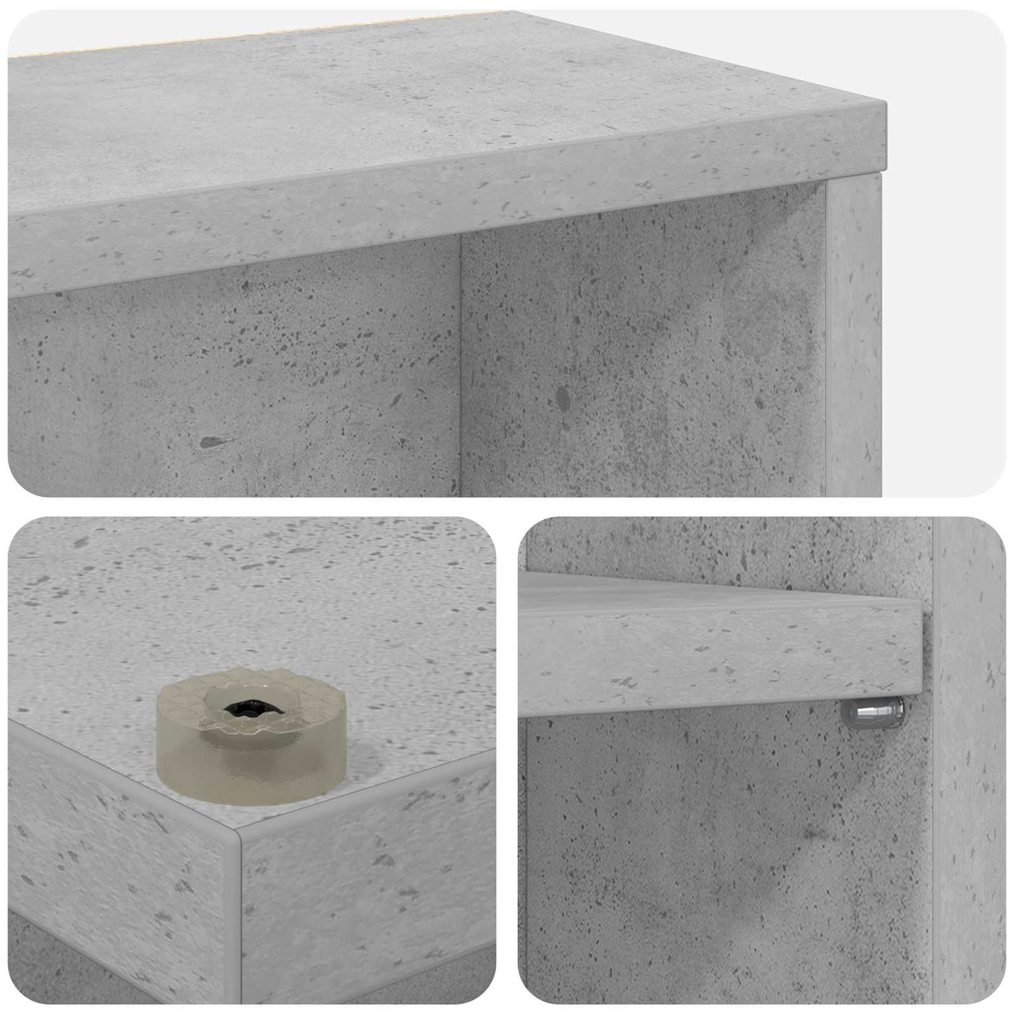 CD Kast 2 st Betongrijs 65 x 23,5 x 97,5 cm Bewerkt hout