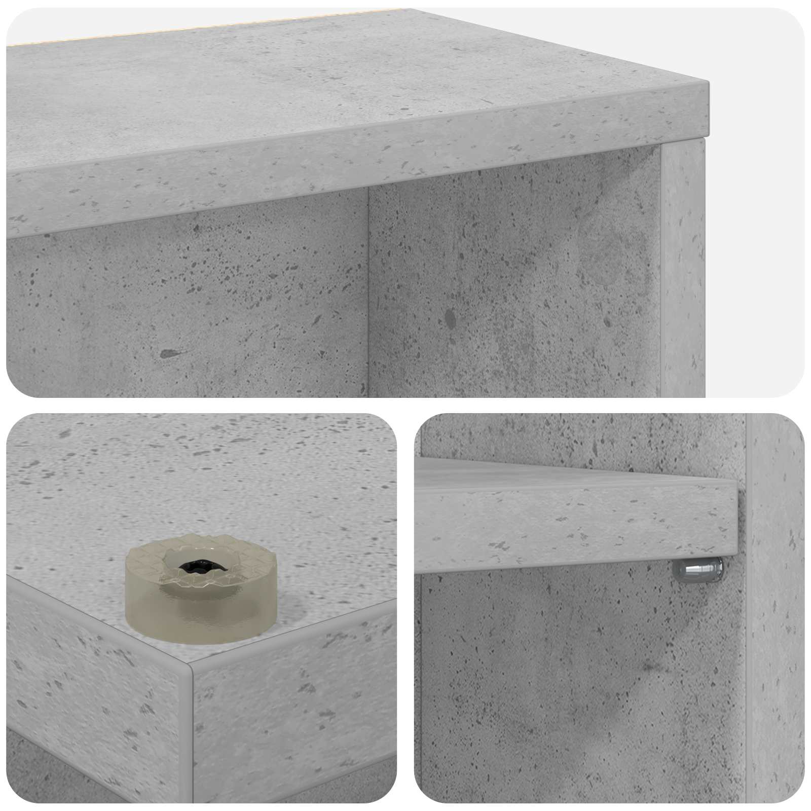CD Kast 2 st Betongrijs 65 x 23,5 x 97,5 cm Bewerkt hout