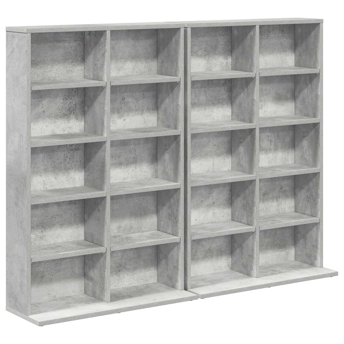 CD Kast 2 st Betongrijs 65 x 23,5 x 97,5 cm Bewerkt hout