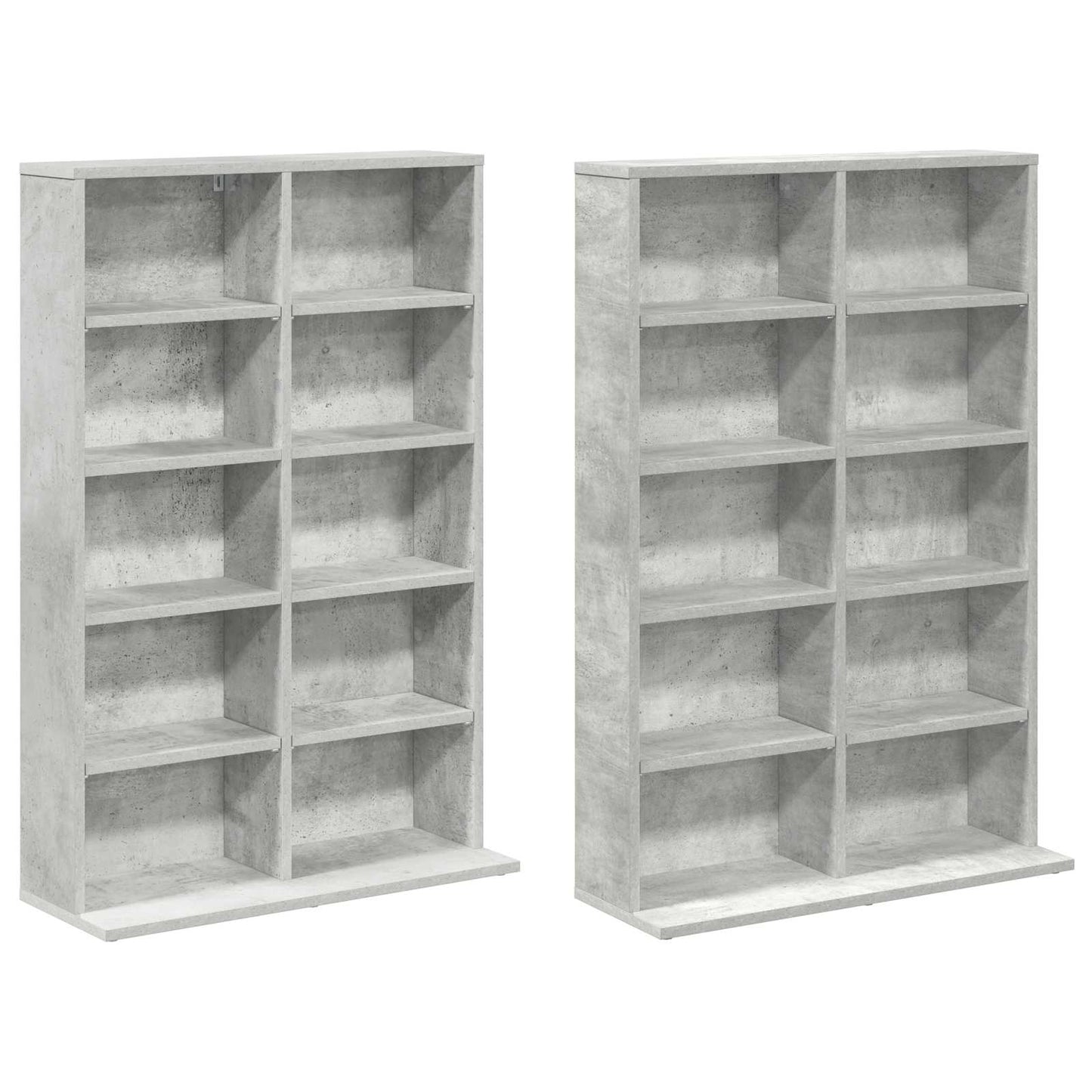 CD Kast 2 st Betongrijs 65 x 23,5 x 97,5 cm Bewerkt hout