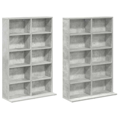 CD Kast 2 st Betongrijs 65 x 23,5 x 97,5 cm Bewerkt hout