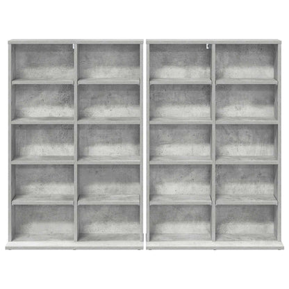 CD Kast 2 st Betongrijs 65 x 23,5 x 97,5 cm Bewerkt hout