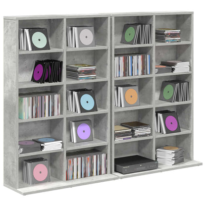 CD Kast 2 st Betongrijs 65 x 23,5 x 97,5 cm Bewerkt hout