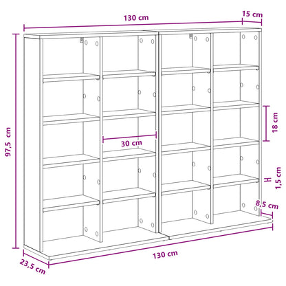 CD Kast 2 st Betongrijs 65 x 23,5 x 97,5 cm Bewerkt hout