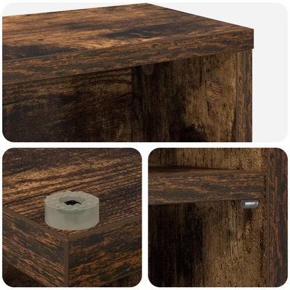 CD Kast Gerookt eiken 65 x 23,5 x 97,5 cm Bewerkt hout
